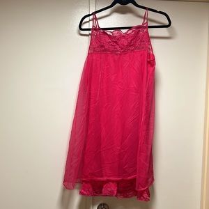 vintage aristocraft by superior‎ lace hot pink sleep gown